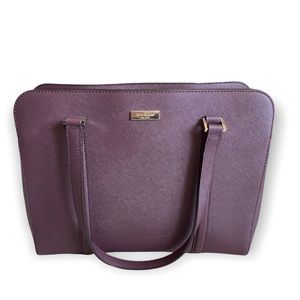 Kate Spade Newbury Lane Miles Purple Saffiano Leather Shoulder Bag